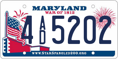 MD license plate 4AD5202