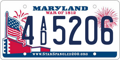 MD license plate 4AD5206