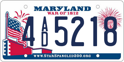 MD license plate 4AD5218
