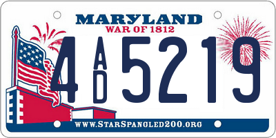 MD license plate 4AD5219