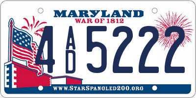MD license plate 4AD5222
