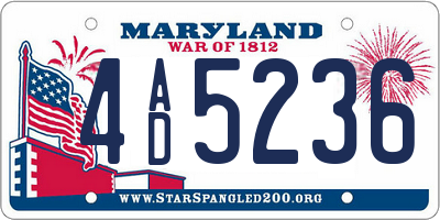 MD license plate 4AD5236