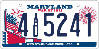 MD license plate 4AD5241