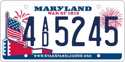 MD license plate 4AD5245
