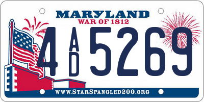 MD license plate 4AD5269