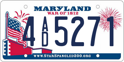 MD license plate 4AD5271