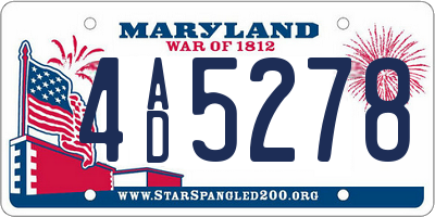 MD license plate 4AD5278