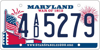 MD license plate 4AD5279