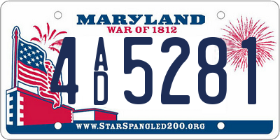 MD license plate 4AD5281
