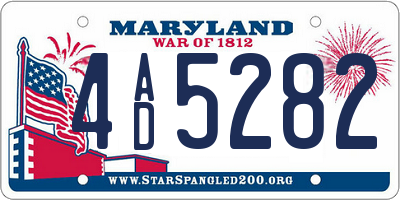MD license plate 4AD5282