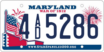 MD license plate 4AD5286