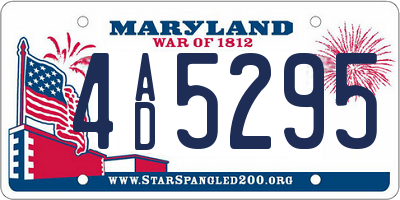 MD license plate 4AD5295