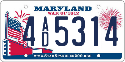 MD license plate 4AD5314
