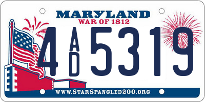 MD license plate 4AD5319