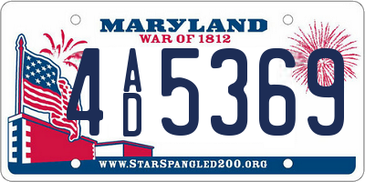 MD license plate 4AD5369