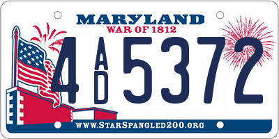 MD license plate 4AD5372