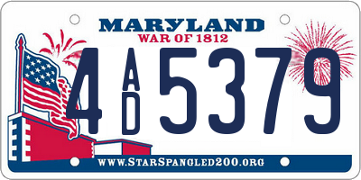 MD license plate 4AD5379