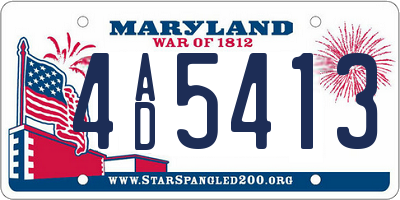 MD license plate 4AD5413