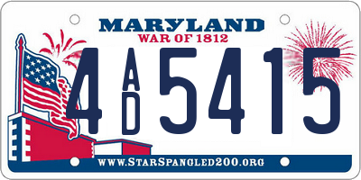 MD license plate 4AD5415