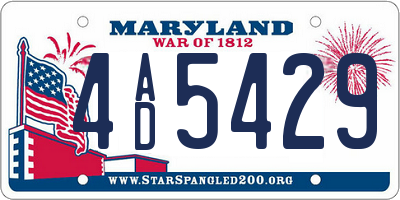 MD license plate 4AD5429