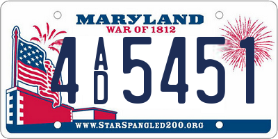 MD license plate 4AD5451