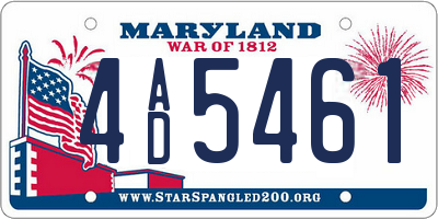 MD license plate 4AD5461