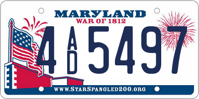MD license plate 4AD5497