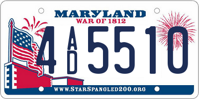 MD license plate 4AD5510