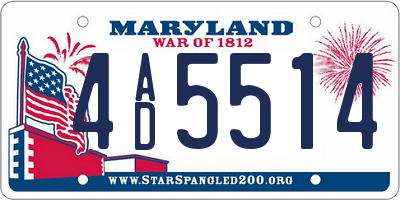 MD license plate 4AD5514