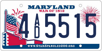 MD license plate 4AD5515