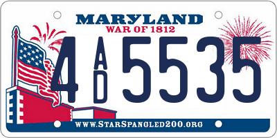 MD license plate 4AD5535