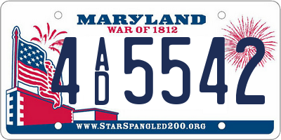 MD license plate 4AD5542