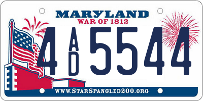 MD license plate 4AD5544