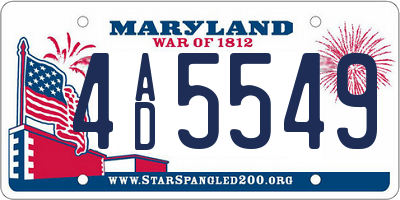 MD license plate 4AD5549