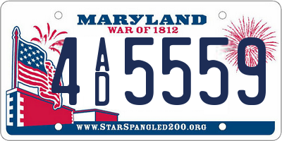 MD license plate 4AD5559