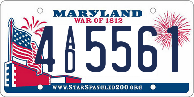 MD license plate 4AD5561