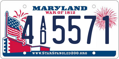 MD license plate 4AD5571