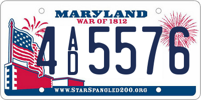 MD license plate 4AD5576