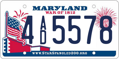 MD license plate 4AD5578