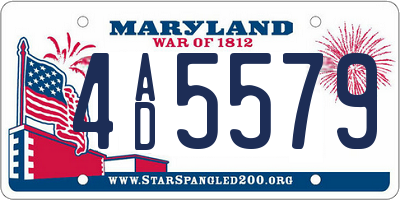 MD license plate 4AD5579