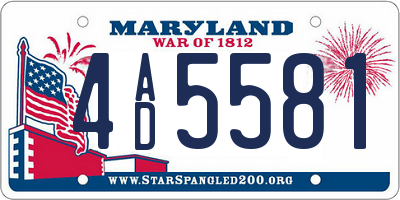 MD license plate 4AD5581