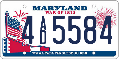 MD license plate 4AD5584