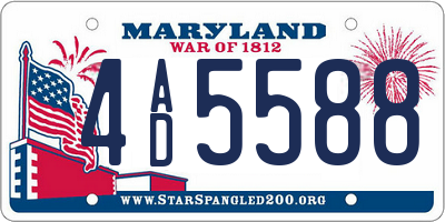 MD license plate 4AD5588