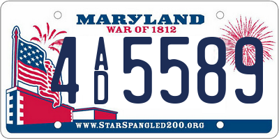 MD license plate 4AD5589