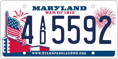 MD license plate 4AD5592