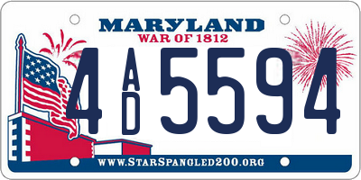 MD license plate 4AD5594