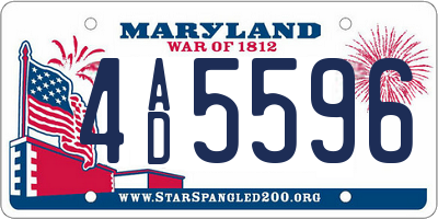 MD license plate 4AD5596