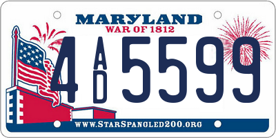 MD license plate 4AD5599