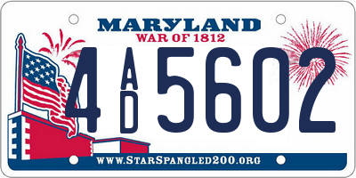 MD license plate 4AD5602