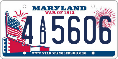 MD license plate 4AD5606